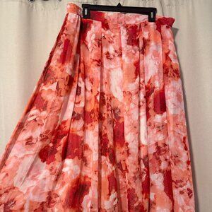 Dressbarn Chiffon Floral Midi Skirt A-line